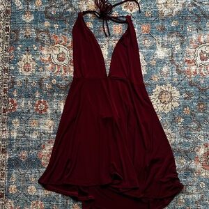 motel low cut skater dress